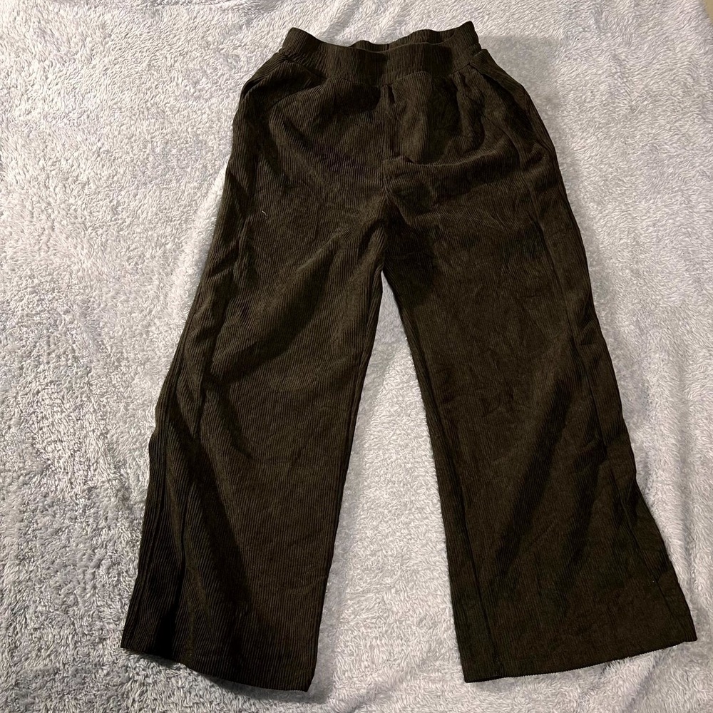 Halara Corduroy Wide Leg Pants Womens‎ M Petite Brown Streetwear Casual Outdoor